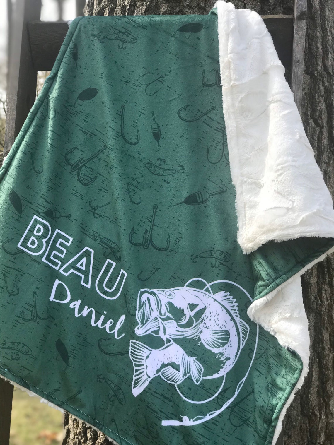 Personalized BASS FISHING Minky Blanket Fishing minky Etsy