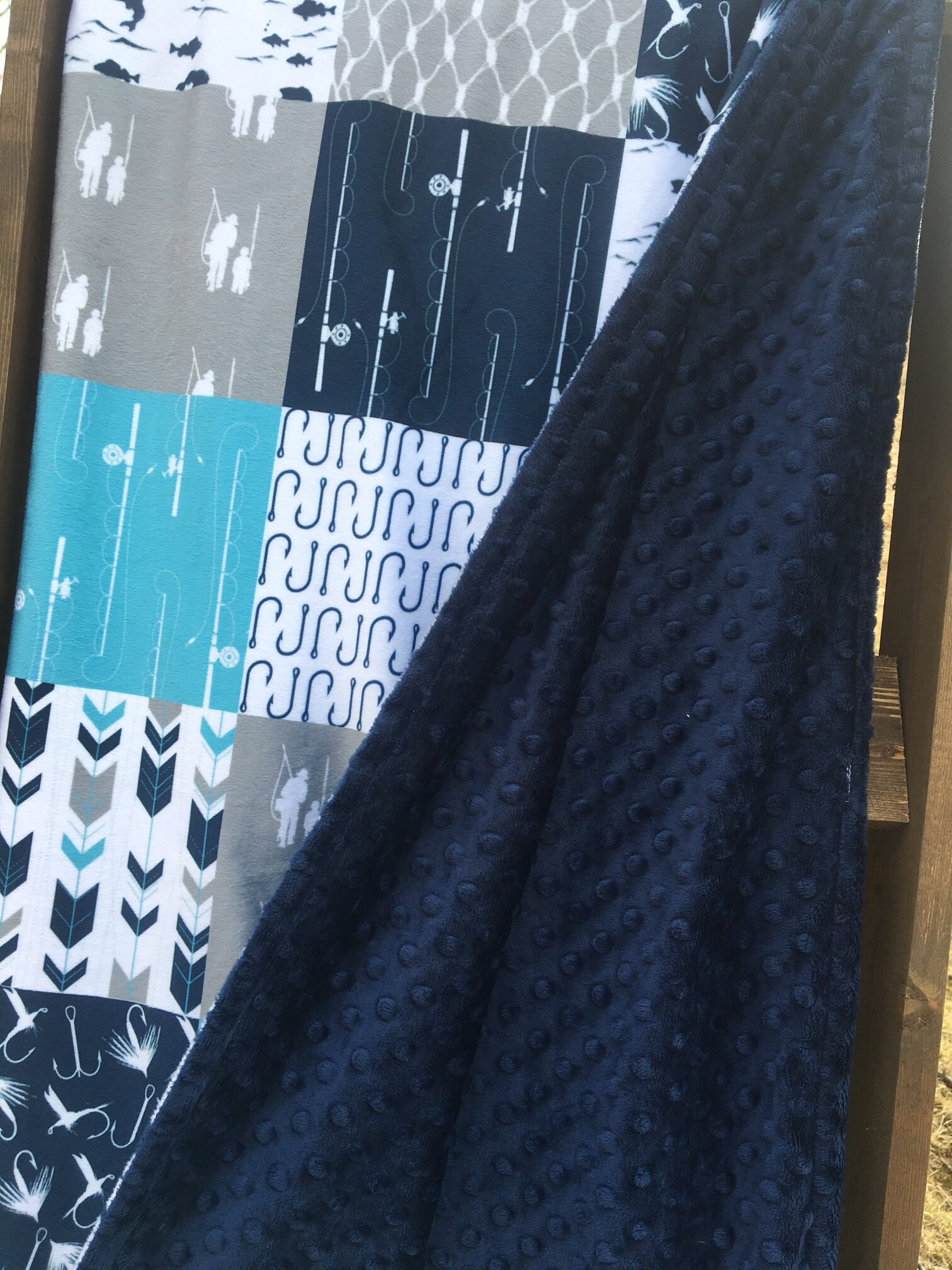 FLY FISHING Minky Blanket Double Minky Blankets Fishing Etsy