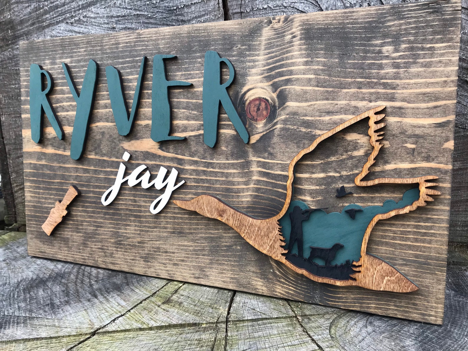 3D Duck Hunting Baby Name Sign Hunting Nursery Name Sign Etsy