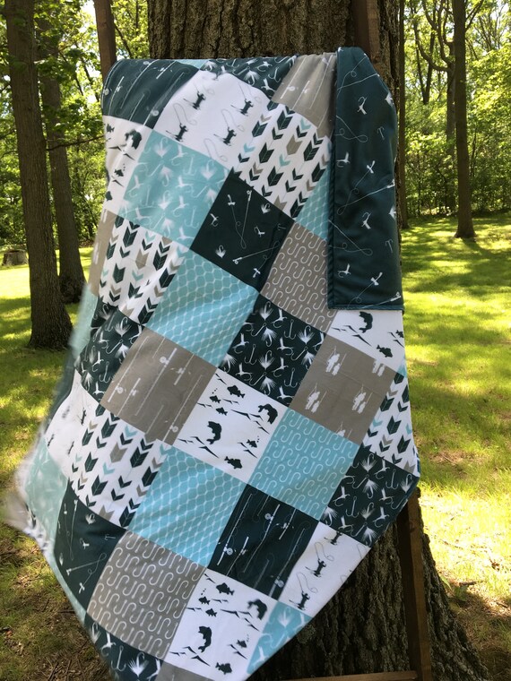 Fly Fishing Minky Blanket Double Minky Blankets Fishing Etsy