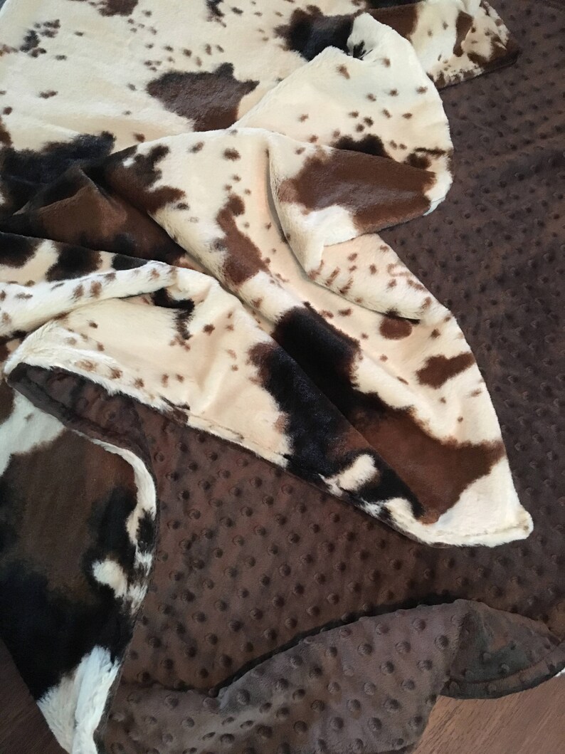 COWHIDE Minky Blanket Cow Minky Blanket Farm Minky Blanket Etsy