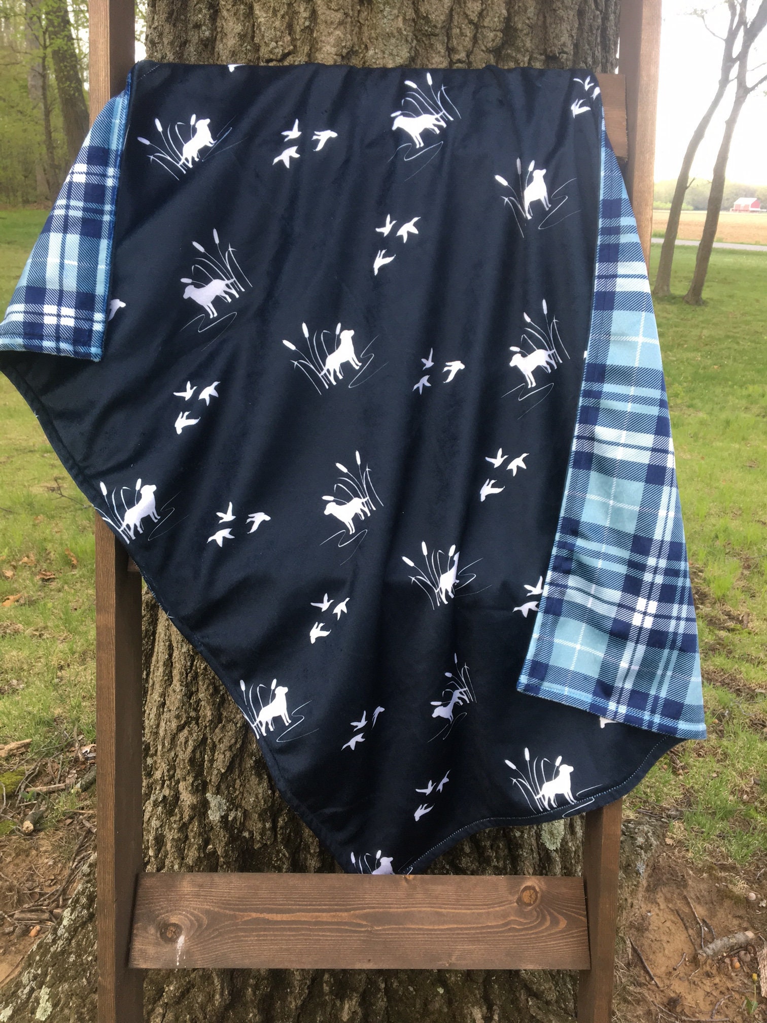 HUNTING DOG Minky Blanket Double Minky Blankets Duck Hunting Etsy