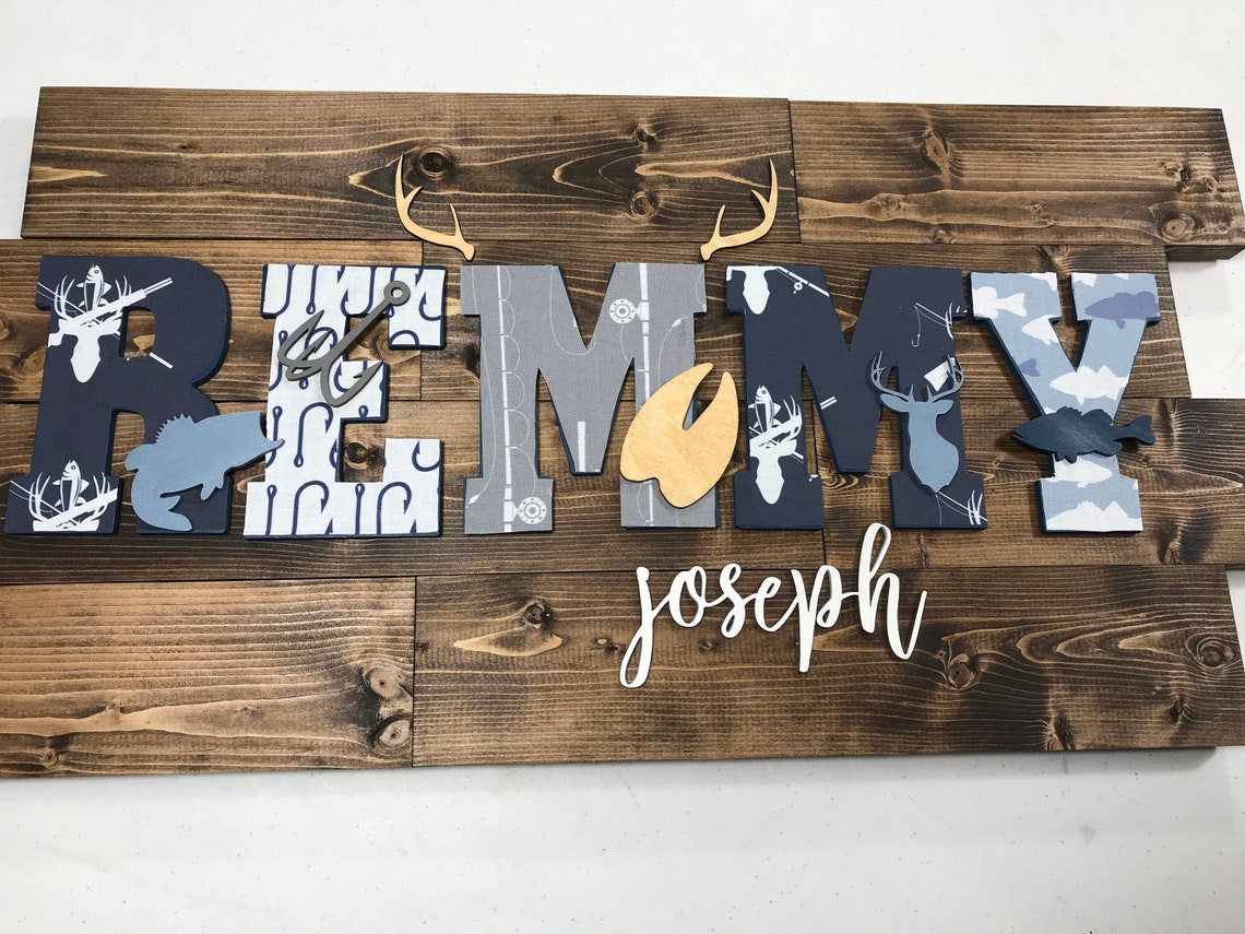 Personalized Pallet Wood Name Sign 2852 Inch Hunting Baby Etsy