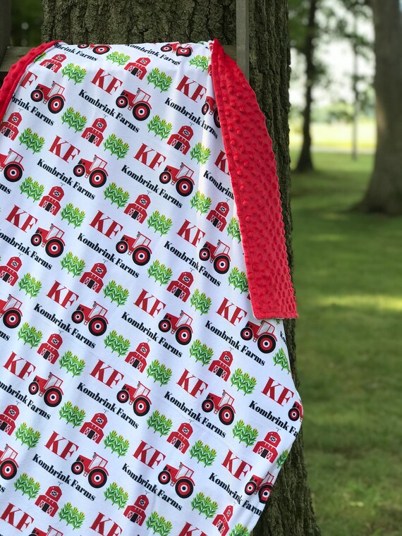 Personalized Tractor baby blanket personalized farm baby Etsy