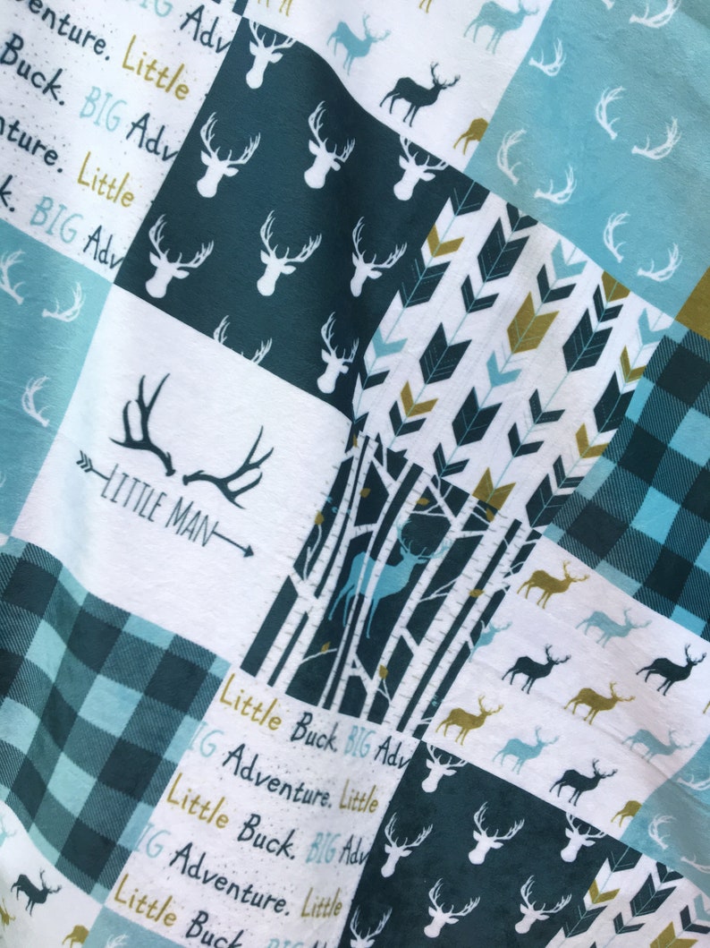 LITTLE BUCK Minky Blanket Double Minky Blanket Deer Baby Etsy