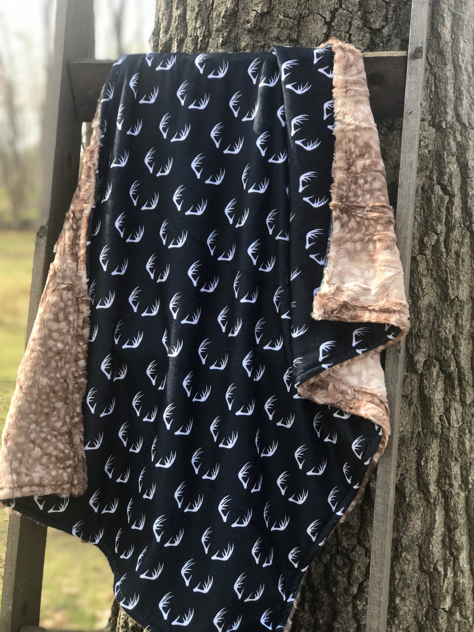 Deer Hunting Baby Blanket Hunting Minky Blanket Deer Etsy