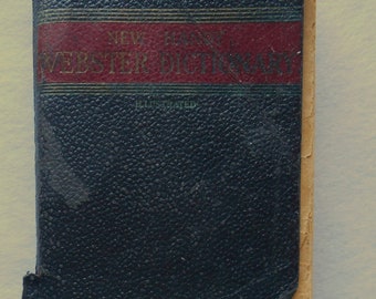 Websters Dictionary, New Handy, 1953, Vintage, Illustrated, Entire Dictionary Still Bound on Original Spine, Ephemera, 378 Pages