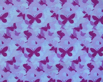 Butterfly Fabric, Shades of Pink, Vintage Fabric, Remnant, Destash, All Over Butterflies, 10"x 12 1/2" x  18", JoAnns Fabric and Craft Store