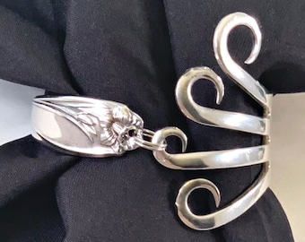 Handmade Fork Bracelet, Unique Silverware Jewelry Gifts for Women, Spoon Jewelry Gift for Mother,  Silver Bracelet Gift for Her, Valentines