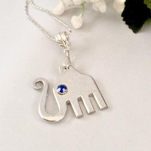 Twisted Fork Silverware Necklace, Personalized Birthstone Elephant Necklace for Mom, Spoon Jewelry for women, Boho Silverware Jewelry