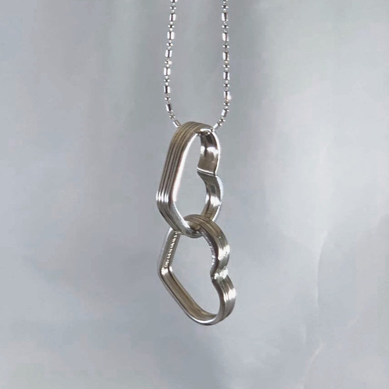 Double Heart Spoon Necklace Custom Silverware Jewelry Unique Etsy