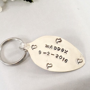 Personalized Hand Stamped Keychain, Spoon Jewelry, Custom Key Chain, Unique Keychain for Mom,