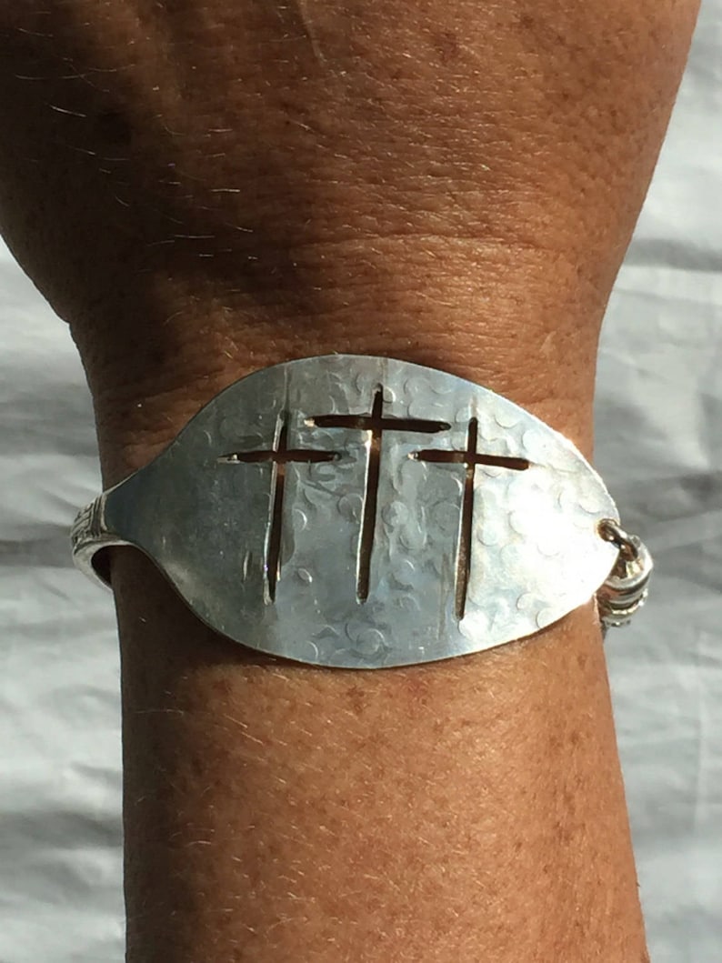 Christian Cuff Bracelets Calvary Cross Spoon Bracelet Etsy