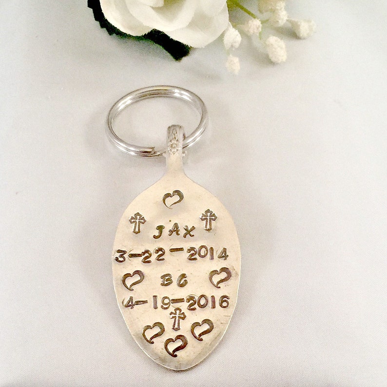 Personalized Hand Stamped Keychain, Spoon Jewelry, Custom Key Chain ...