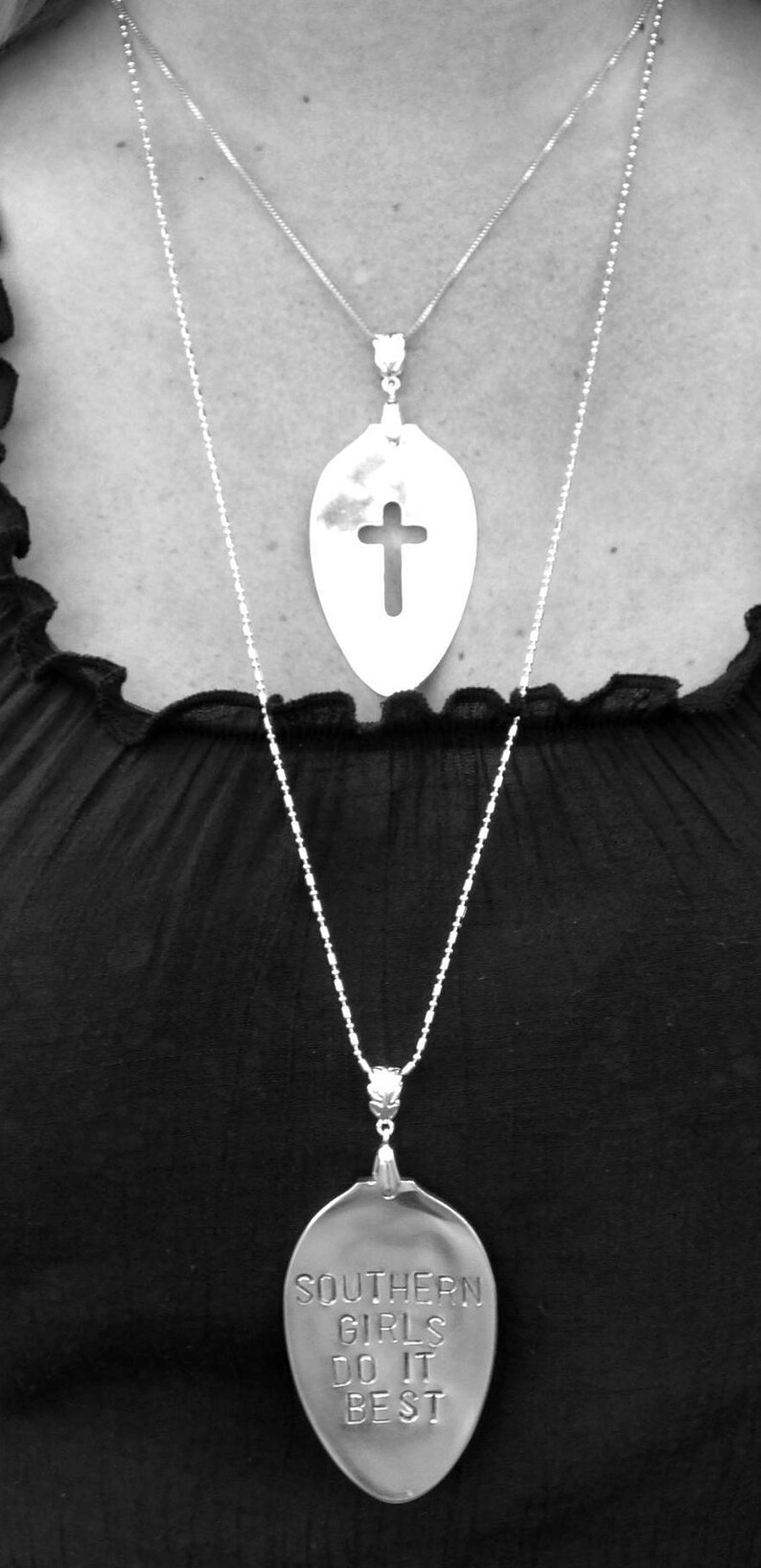 Calvary Cross Christian Jewelry Recycled Spoon Necklace Gift Etsy