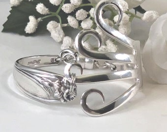 Fork Bracelet, Handmade Bracelets for Women, Vintage Silverware Jewelry, Unique Jewelry Gifts for Her, Spoon Jewelry, Silver Spoon Bracelet