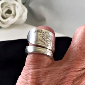 Antique Spoon Index finger Ring Spoon Jewelry, Silverware Middle Finger Ring Gift for Daughter, Vintage Flatware Jewelry Ring Gift
