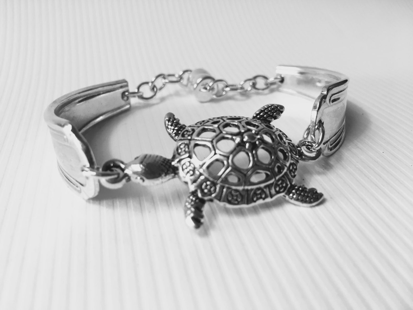 Vintage Silverware Jewelry With Sea Turtle Bracelets for Women Etsy