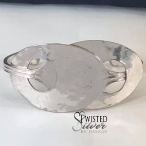 Unique Spoon Bracelets for Women, Vintage Silverware Wide Spoon Metal Bracelet, Hammered Silver Spoon Jewelry Gift for Her, Flatware Jewelry