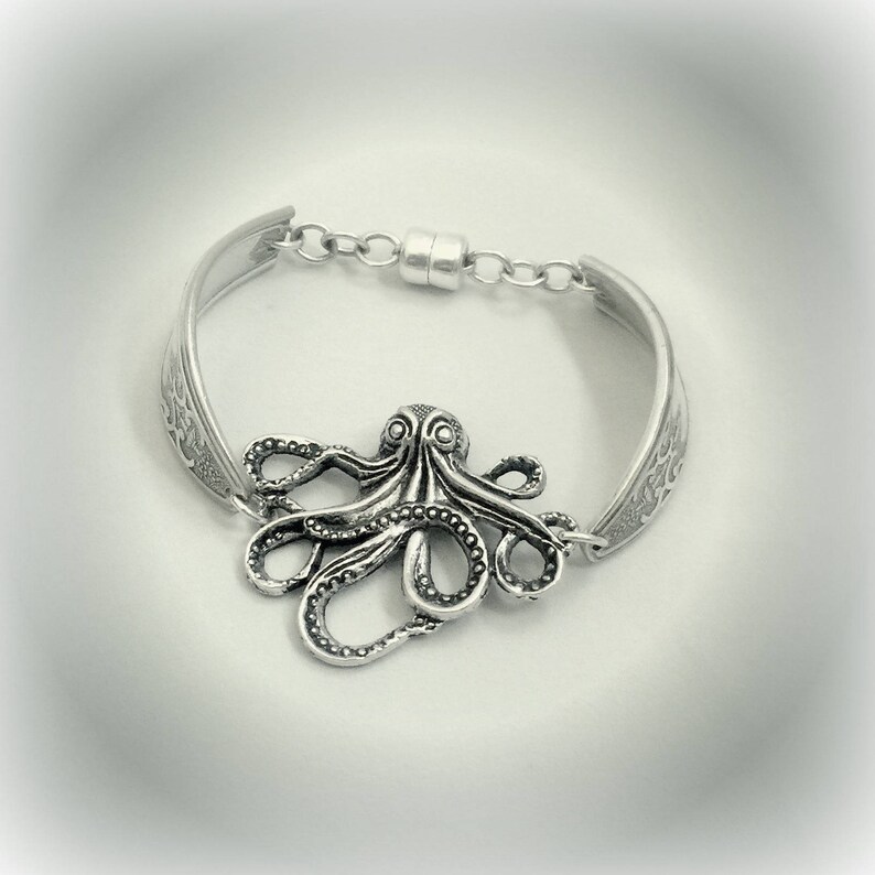 Octopus Bracelet Octopus Jewelry Vintage Silverware Jewelry Etsy