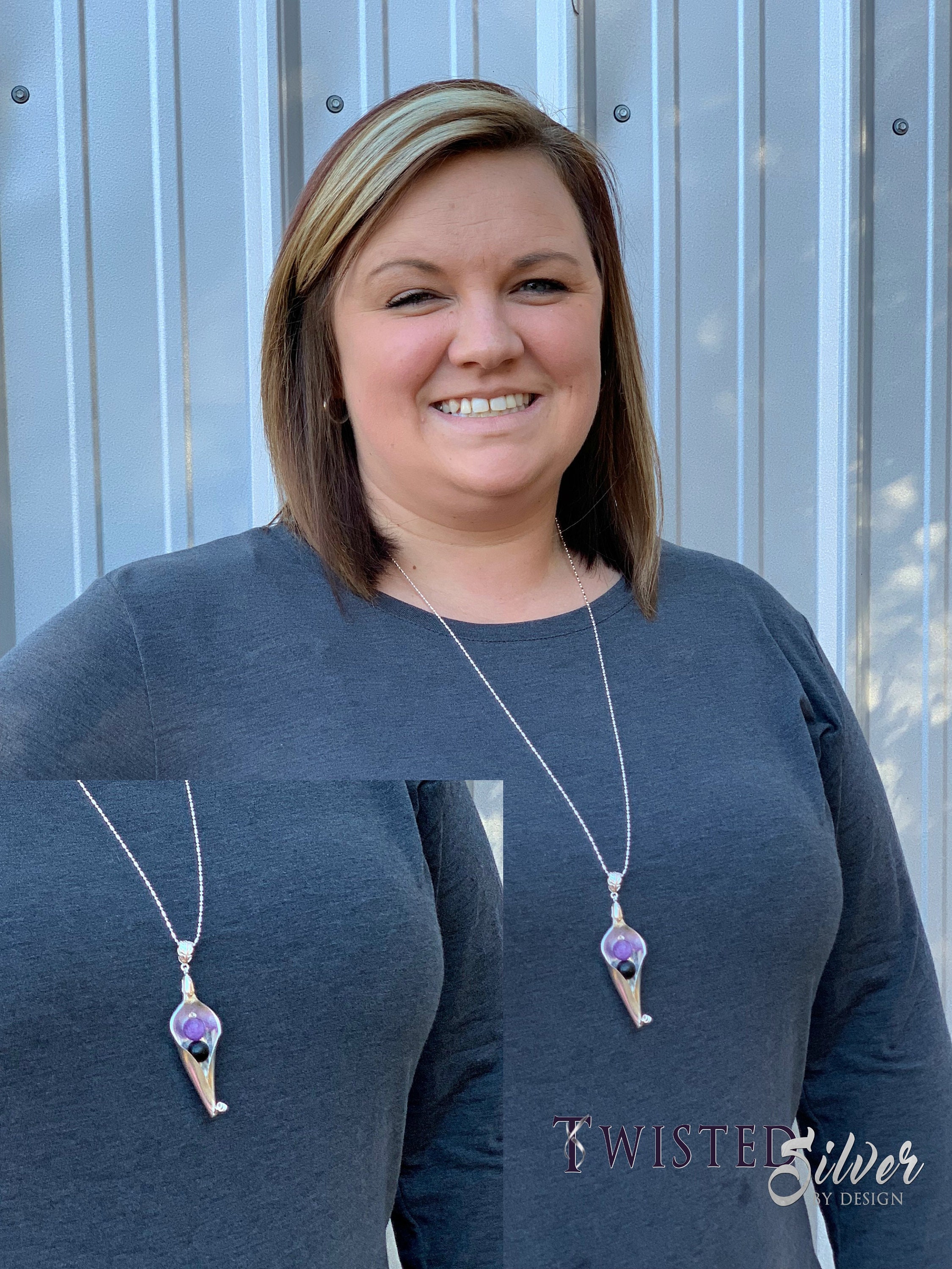Vintage Silverware Jewelry Necklace With Purple Amethyst Etsy