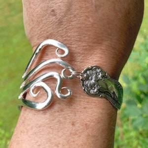 Eco Friendly Silver Fork Bracelet, Upcycled Silverware Jewelry Bracelet for Women, Unique Spoon Jewelry Valentine Day  gift for her