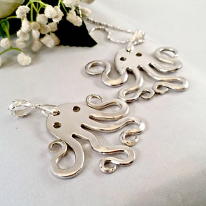 Octopus Necklace Vintage Silverware Jewelry, Spoon Jewelry Unique Gift for Sister, Octopus Pendant Necklace Fork Jewelry for Women