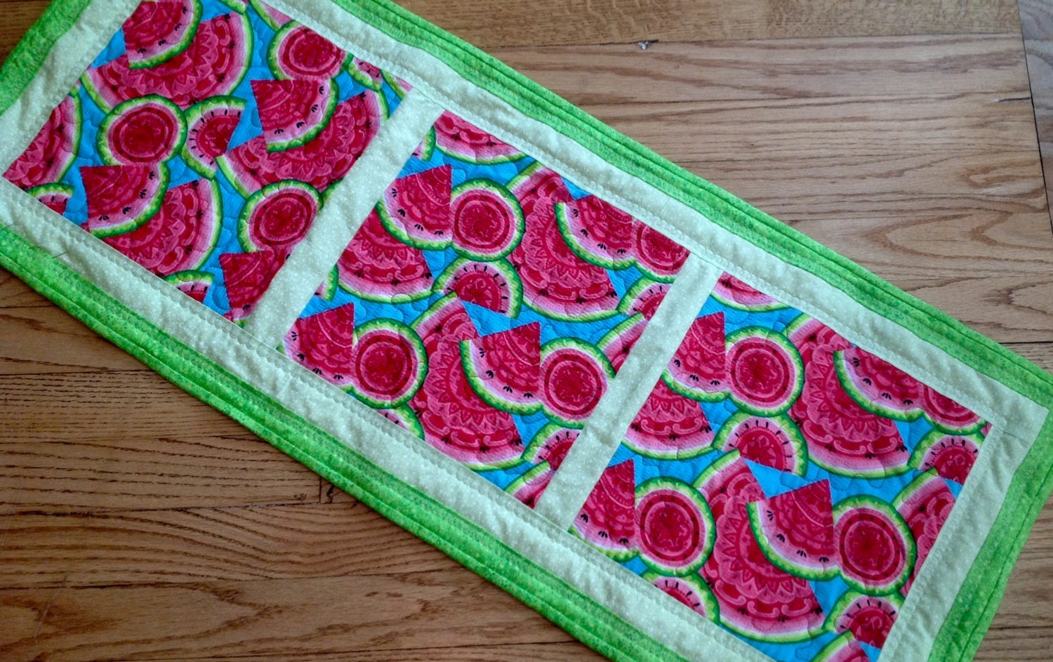 Watermelon print table runner spring summerpink red lime Etsy