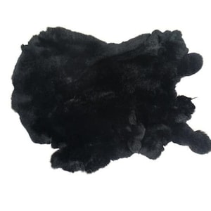 Rex Rabbit 1 Dyed Black: Size B Pelt Skin Hide 142-15B Y2K image 1