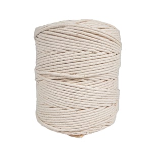 May include: A roll of natural white cotton twine, perfect for crafting, wrapping, or decorating.