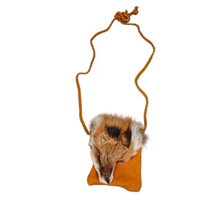 Real Red Fox Face Bag: 5.5&quot; x 5.5&quot; (422-66-G4797) Y1L
