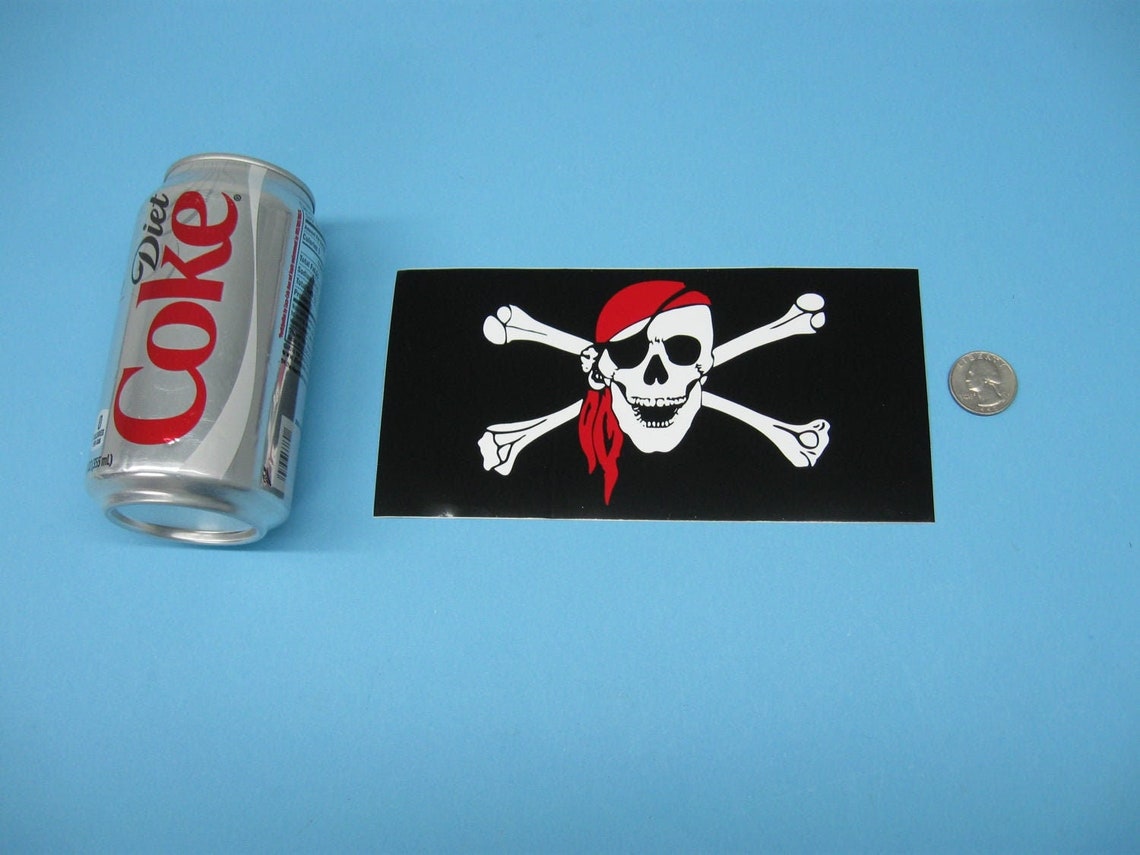 Kit 2 Adesivi Tuning JOLLY ROGER 01 Pirata Auto Moto Decals Set Camper