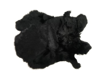 Dyed Premium Grade Spanish Rabbit Skin: Black (188-D-10) Y2L