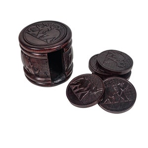 South African Wooden Coaster Set (865-50-E-G4997) Y1J