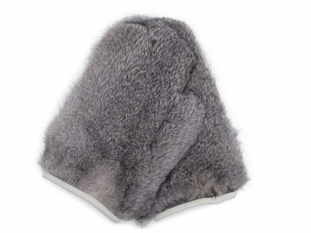 Rabbit Fur Massage Mitts pair Chinchilla Pattern Etsy