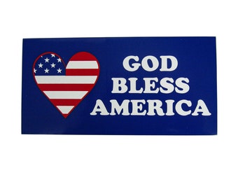 Two (2) USA American God Bless America Bumper Stickers (1160-10-15) Y2K