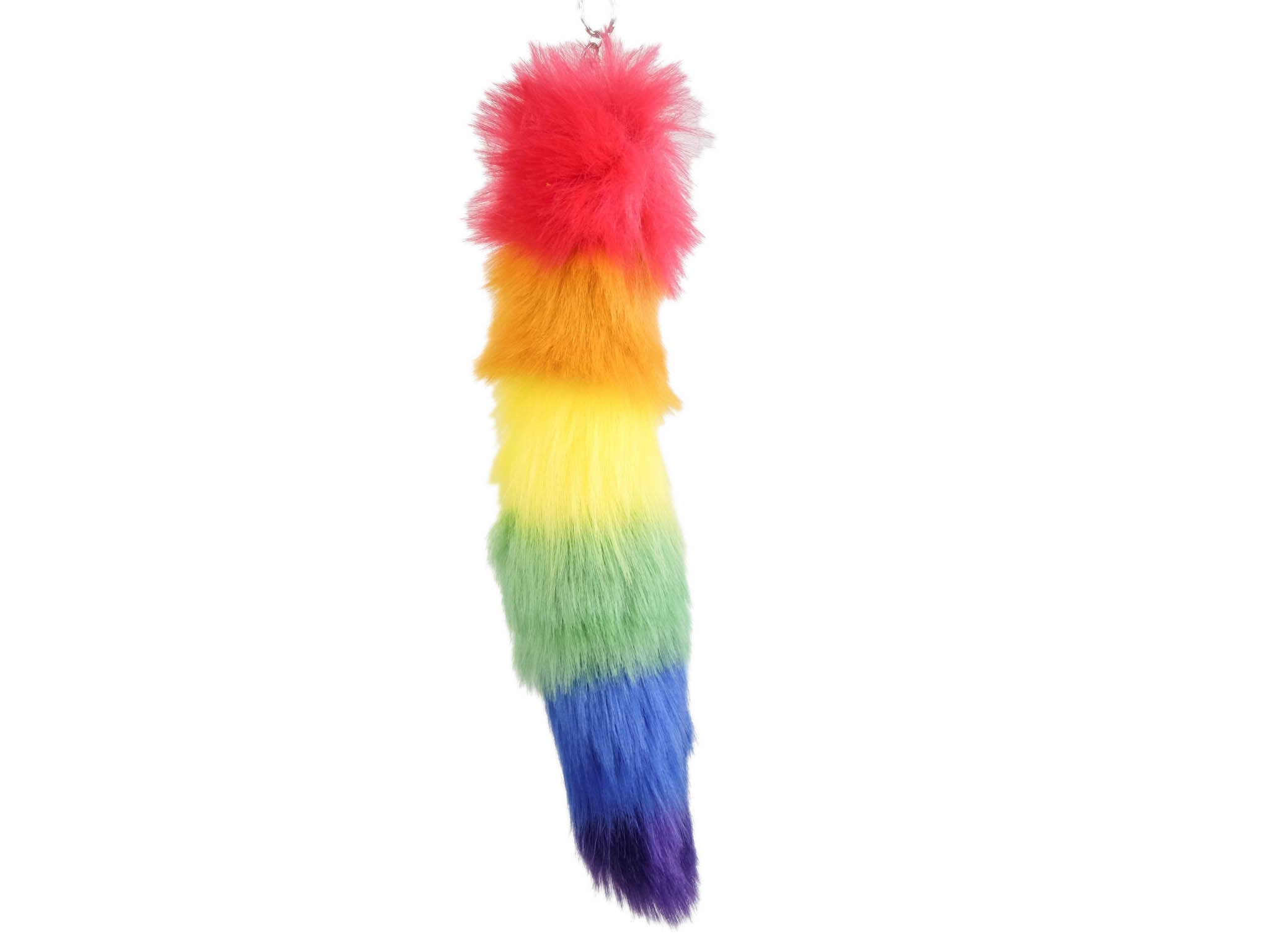 Pink Imitation Faux Fox Tail Keychain 42-23PK-AS K21