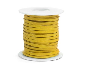 Gold Deerskin Lacing - (1) 50 foot spool, 1/8th inch lace.  Deerskin lace. (297-18x50GD) Y2K