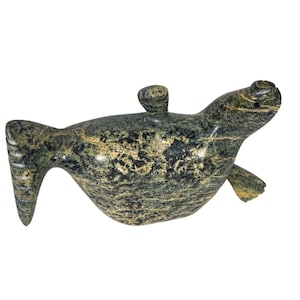 Inuit Soapstone Carving: Walrus Design (44-G16) Y3K