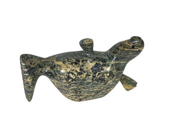 Inuit Soapstone Carving: Walrus Design (44-G16)