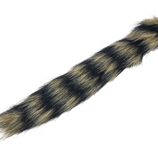 One (1) Large Synthetic Raccoon Tail on Keychain (11"-12") (42-42L-AS) Y1K