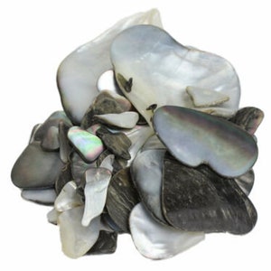 Black Lip Mother of Pearl Pieces Satin: Unsorted 1/4 lb (1353-TBSU-AS) Y1H