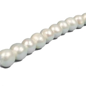 Large Hole 3&quot; White Pearl Strand : 9mm size (1262-026WH) Y1K