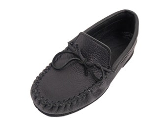 Huron Men's Black Moosehide Moccasin (578-Mxx) J2