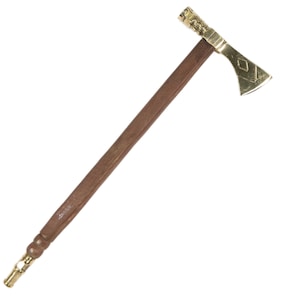 Decorative Brass Tomahawk Peace Pipe, by Princess