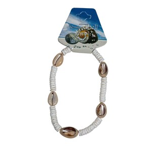 9.5&quot; Cowrie Shells & Puka Chips Anklet (269-AP01-AS) Y2I