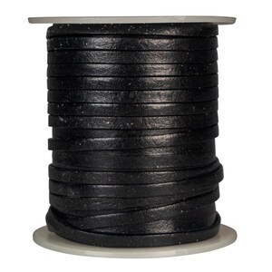 Flat Leather Cord 3mm x 25m: Black (297C-FL30x25BK) Y2L