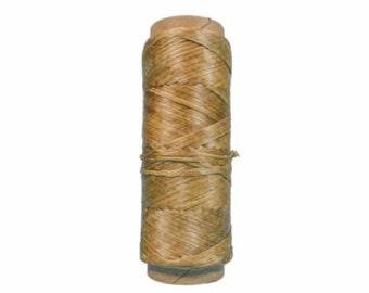 One 100-foot Spool of Light Natural Color 1/8th wide 70 lb test Imitation Sinew (287-1-42-NL) Y2H