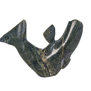 Inuit Soapstone Carving: Whale Design (44-G19) Y3K