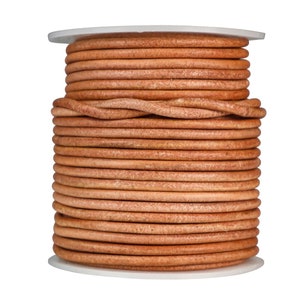 Round Leather Cord 3.0mm x 25m: Natural (297C-CL30x25NA) Y2L